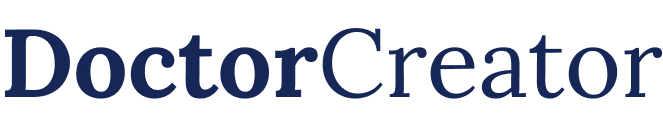 Logo DoctorCreator em azul-marinho