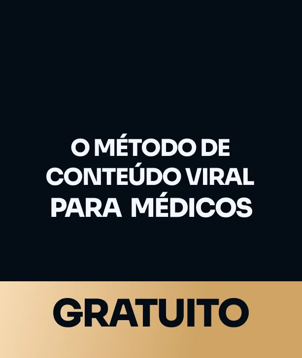 Capa 'O Método de Conteúdo Viral Para Médicos, Gratuito' em preto e dourado