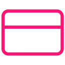 Ícone de cartão retangular em rosa